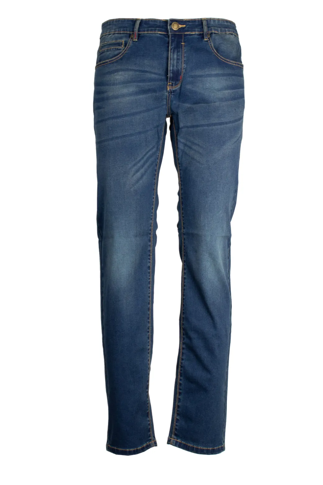 Jeans 5 tasche in denim blu stone wash