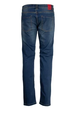 Jeans 5 tasche in denim blu stone wash