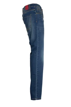 Jeans 5 tasche in denim blu stone wash