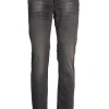 Jeans 5 tasche in denim nero elasticizzato