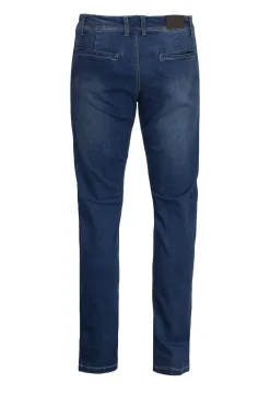 Jeans elasticizzato tasca america middle blu con baffature
