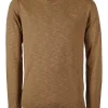 Maglia sottile in cotone slub con scollo a v serafino