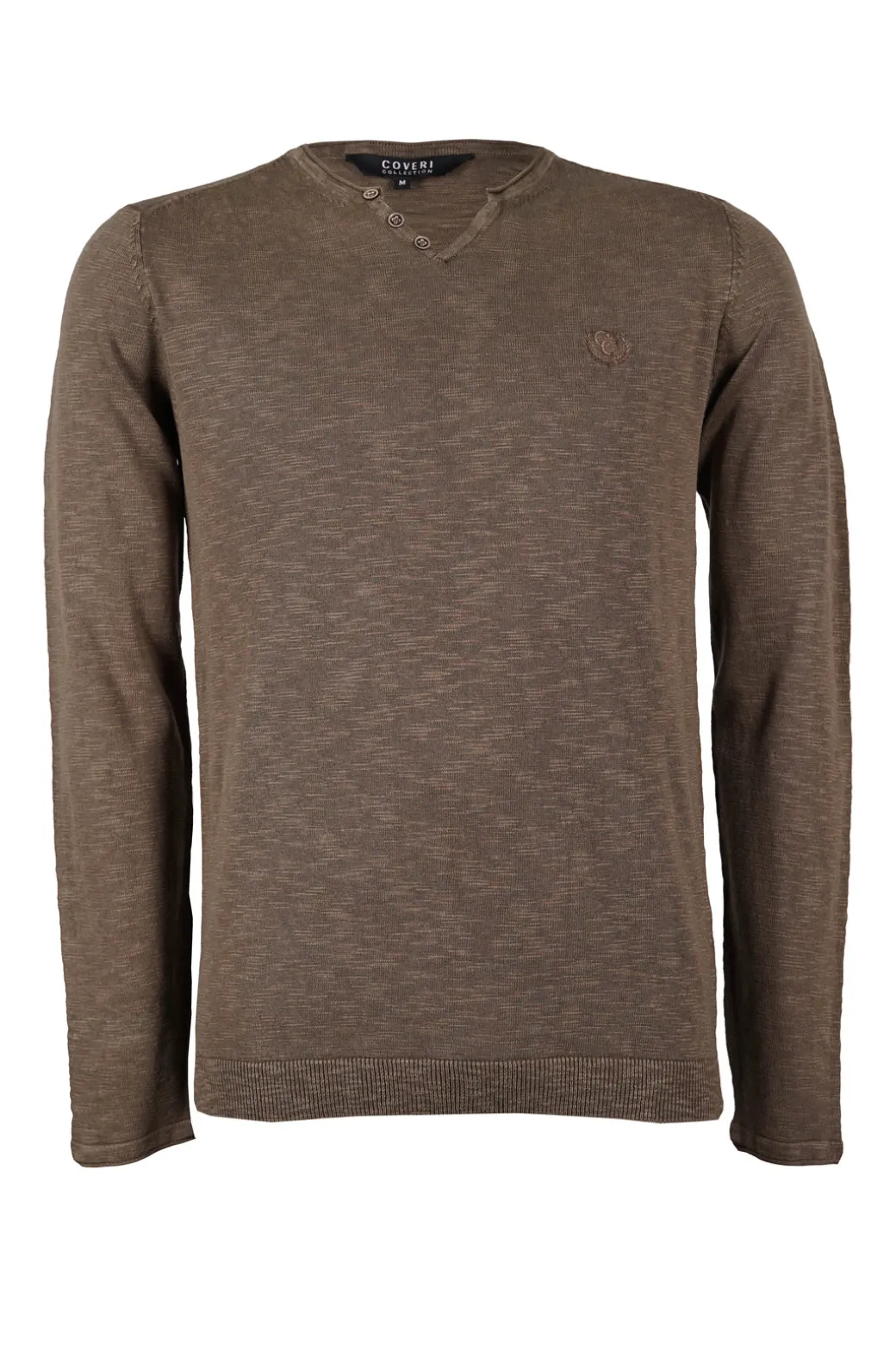 Maglia sottile in cotone slub con scollo a v serafino