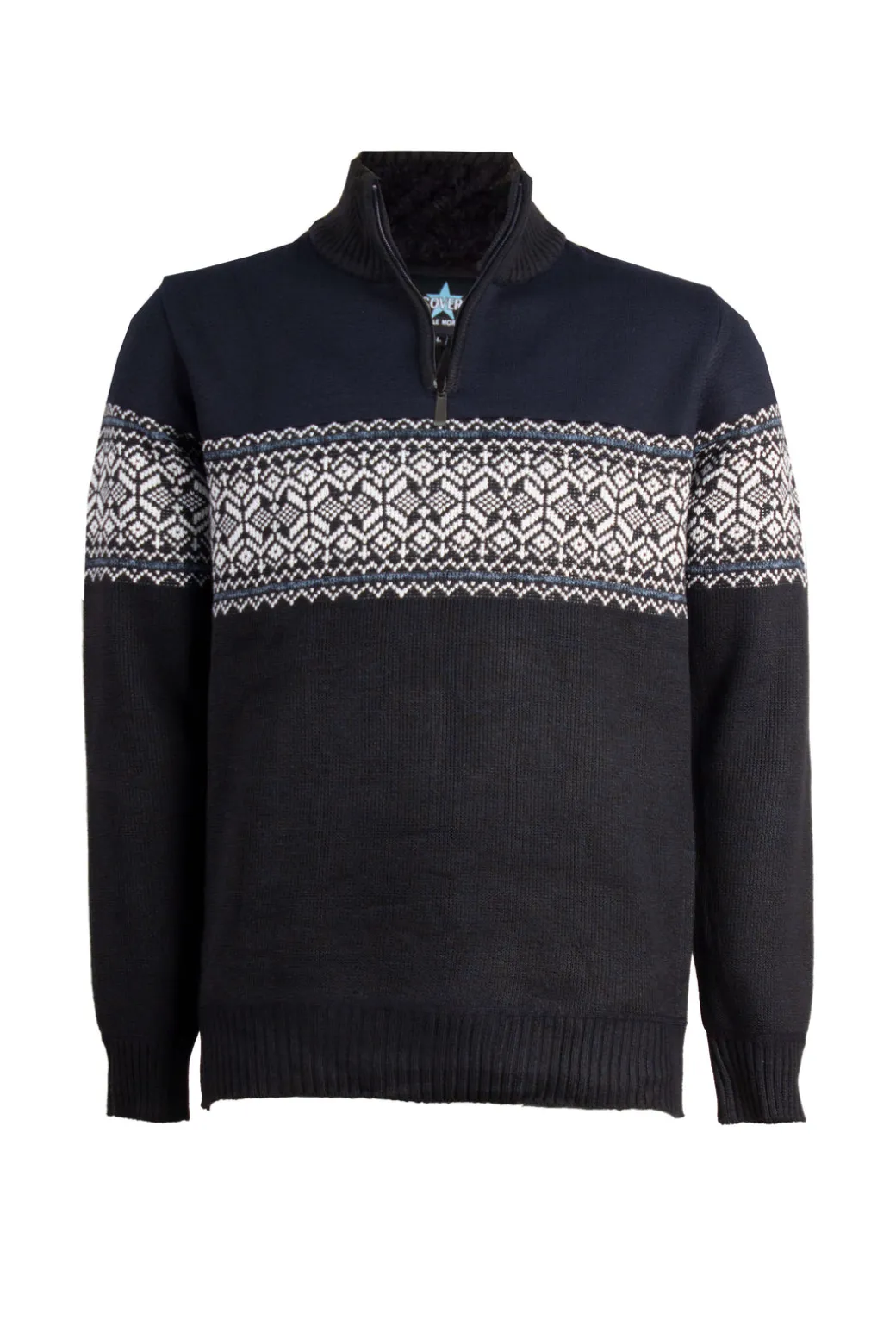 Maglione uomo mezza zip con interno foderato in pile