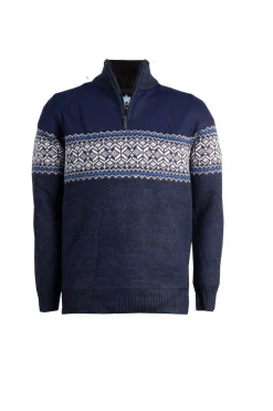 Maglione uomo mezza zip con interno foderato in pile