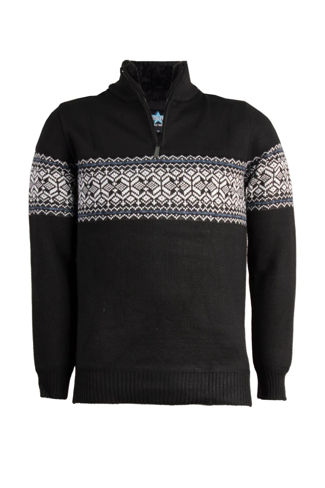 Maglione uomo mezza zip con interno foderato in pile