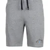 Pantaloncino sportivo in jersey con stampa e lacci in contrasto