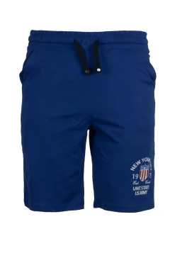 Pantaloncino sportivo in jersey con stampa e lacci in contrasto