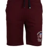 Pantaloncino sportivo in jersey con stampa e lacci in contrasto