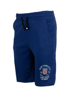 Pantaloncino sportivo in jersey con stampa e lacci in contrasto