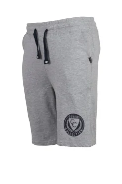 Pantaloncino sportivo in jersey con stampa e lacci in contrasto