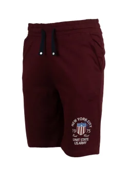 Pantaloncino sportivo in jersey con stampa e lacci in contrasto