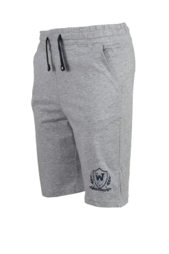 Pantaloncino sportivo in jersey con stampa e lacci in contrasto