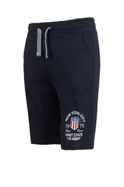 Pantaloncino sportivo in jersey con stampa e lacci in contrasto