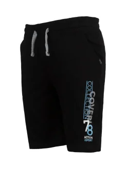 Pantaloncino sportivo in jersey con stampa e lacci in contrasto