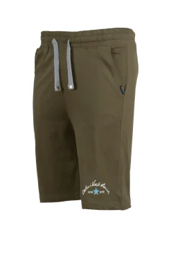 Pantaloncino sportivo in jersey con stampa e lacci in contrasto