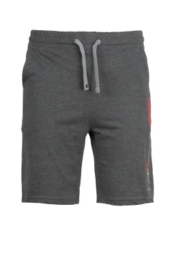 Pantaloncino sportivo in jersey con stampa e lacci in contrasto