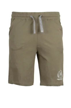 Pantaloncino sportivo in jersey con stampa e lacci in contrasto
