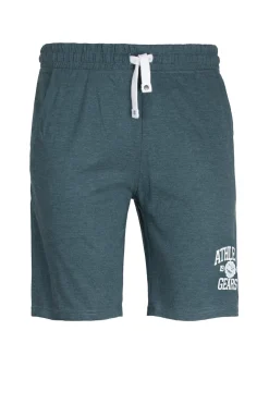 Pantaloncino sportivo in jersey con stampa e lacci in contrasto
