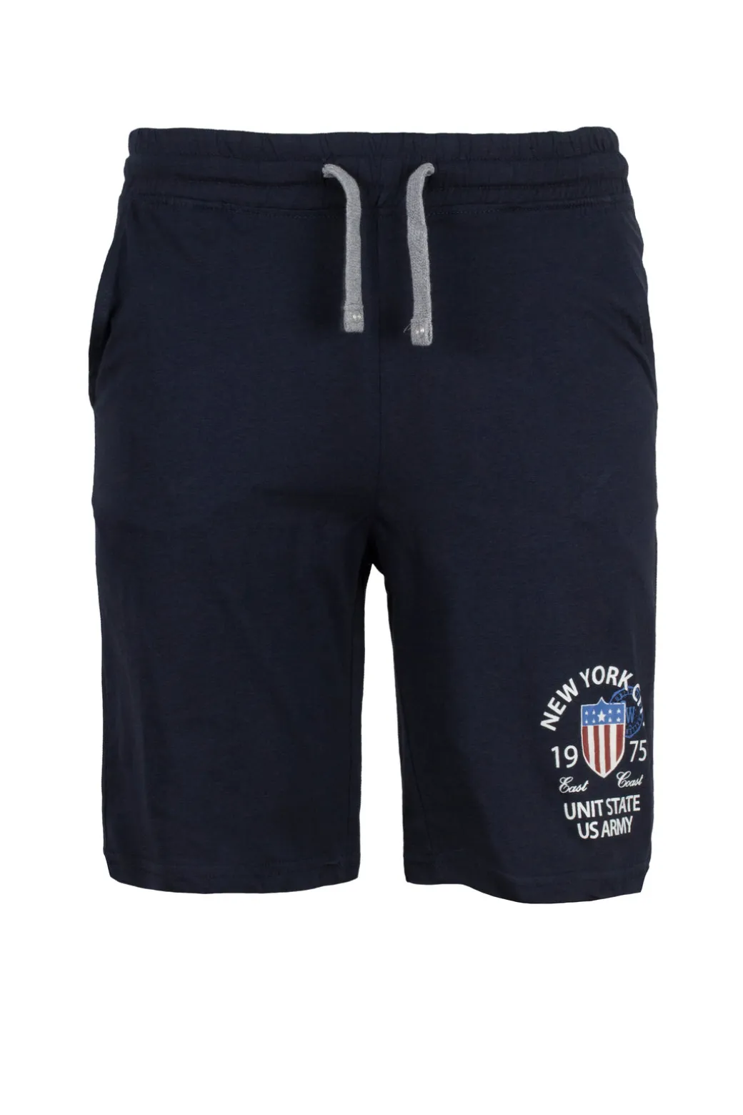 Pantaloncino sportivo in jersey con stampa e lacci in contrasto