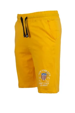 Pantaloncino sportivo in jersey con stampa e lacci in contrasto