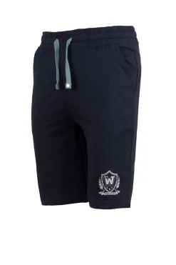 Pantaloncino sportivo in jersey con stampa e lacci in contrasto