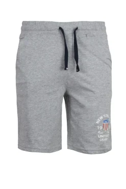 Pantaloncino sportivo in jersey con stampa e lacci in contrasto
