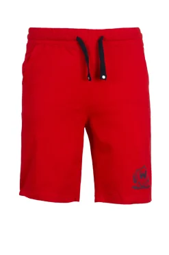 Pantaloncino sportivo in jersey con stampa e lacci in contrasto