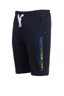 Pantaloncino sportivo in jersey con stampa e lacci in contrasto