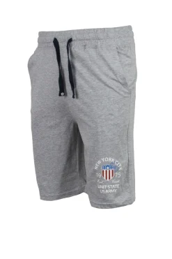 Pantaloncino sportivo in jersey con stampa e lacci in contrasto