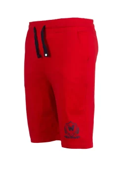 Pantaloncino sportivo in jersey con stampa e lacci in contrasto