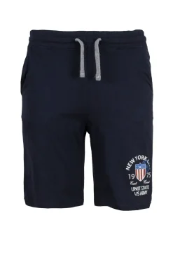 Pantaloncino sportivo in jersey con stampa e lacci in contrasto
