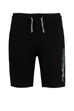 Pantaloncino sportivo in jersey con stampa e lacci in contrasto