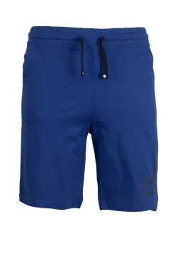 Pantaloncino sportivo in jersey con stampa e lacci in contrasto