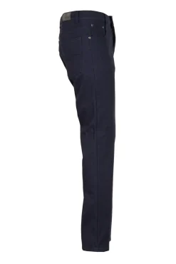 Pantalone 5 tasche in twill elasticizzato foderato