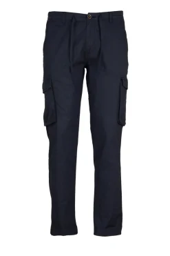 Pantalone cargo elasticizzato con coulisse e tasconi laterali