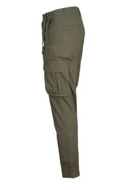 Pantalone cargo elasticizzato con coulisse e tasconi laterali