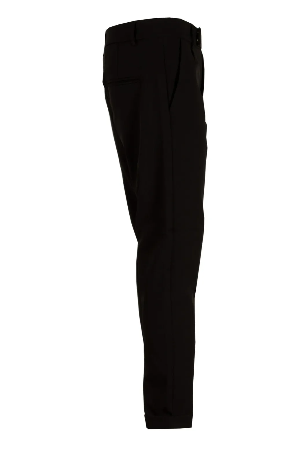 Pantalone loose fit con pence e tasca america in tessuto elasticizzato