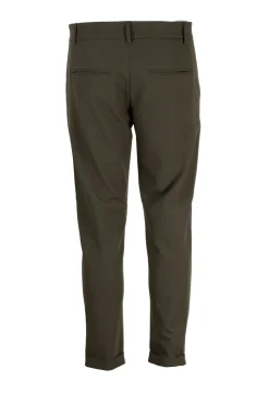 Pantalone loose fit con pence e tasca america in tessuto elasticizzato