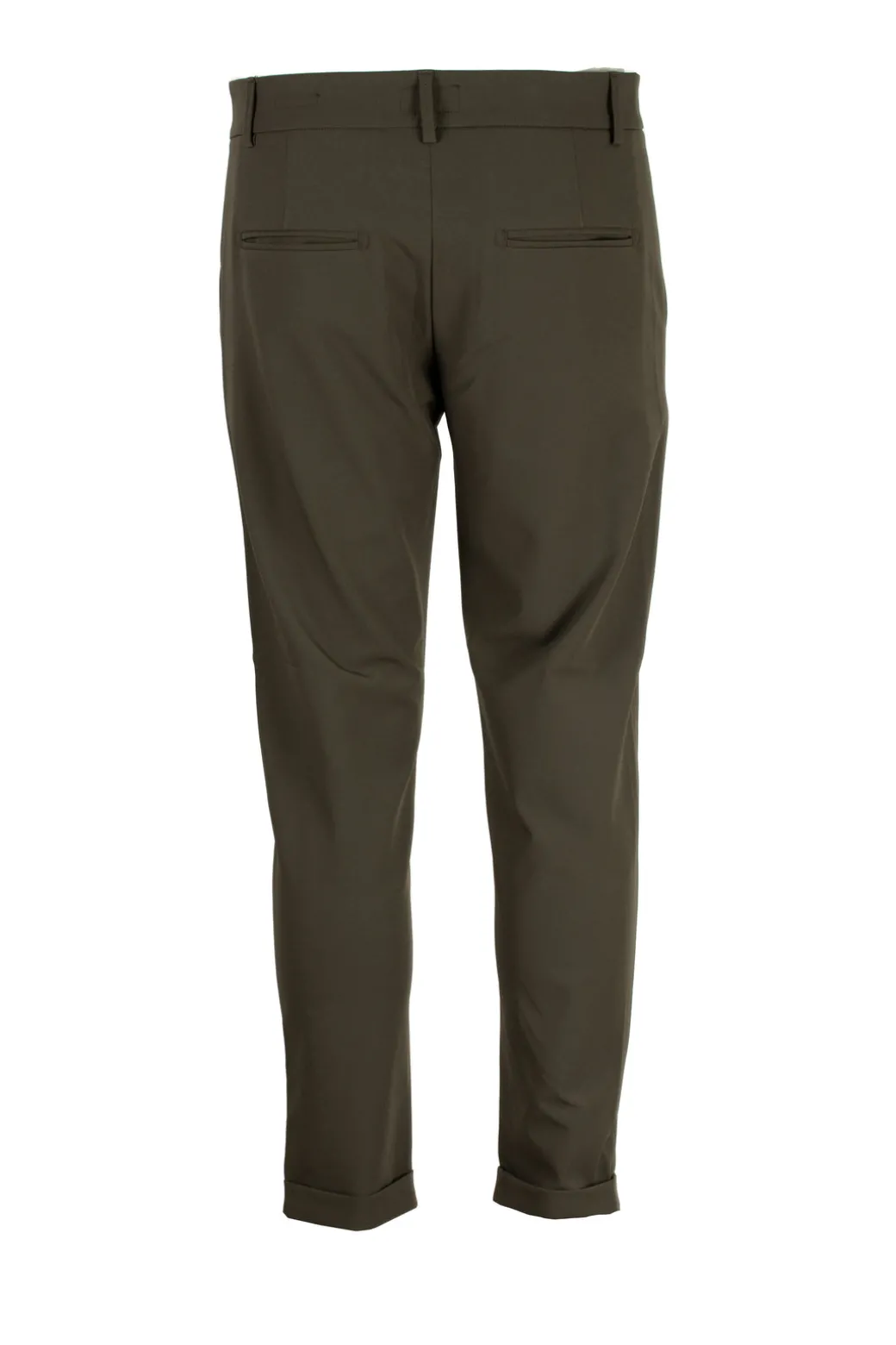 Pantalone loose fit con pence e tasca america in tessuto elasticizzato