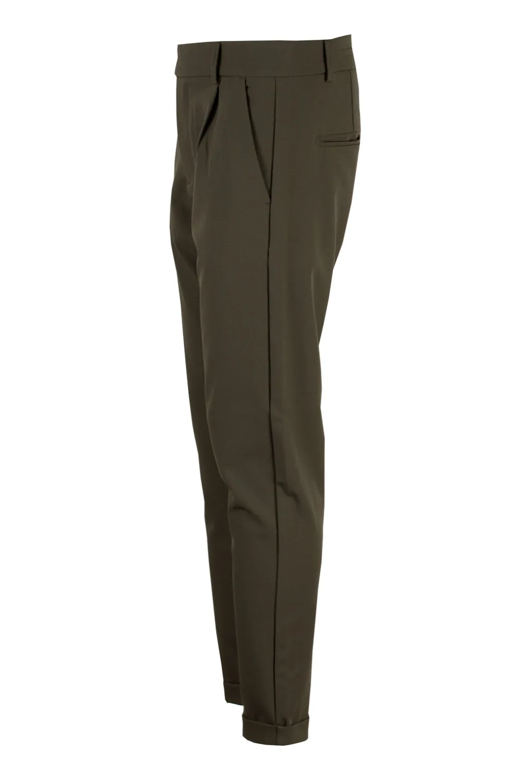 Pantalone loose fit con pence e tasca america in tessuto elasticizzato
