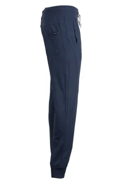 Pantaloni sport con polsini e logo ricamato su tasca
