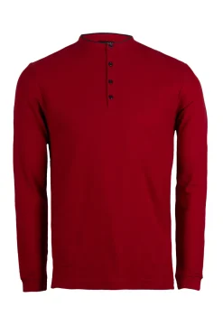 Polo coreana manica lunga in cotone piquet