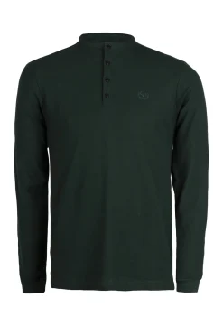 Polo coreana manica lunga in cotone piquet