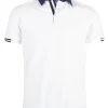 Polo in cotone piquet con collo a contrasto stile jeans