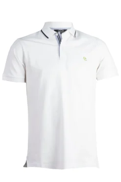 Polo in cotone piquet con stampa sul retro-collo