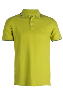 Polo in cotone piquet con bordi a contrasto