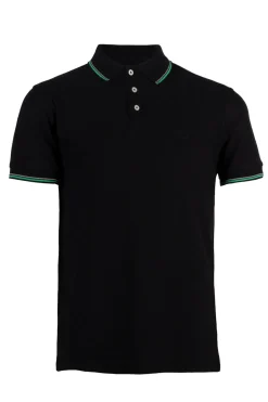 Polo in cotone piquet con bordi a contrasto