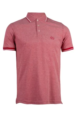 Polo in cotone piquet con bordi a contrasto
