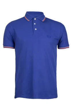 Polo in cotone piquet con bordi a contrasto
